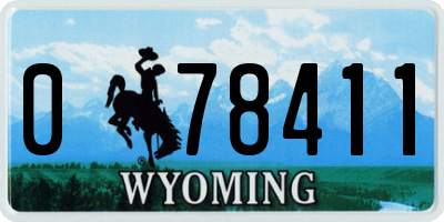 WY license plate 078411
