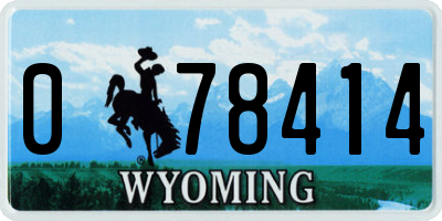 WY license plate 078414