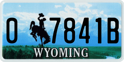 WY license plate 07841B