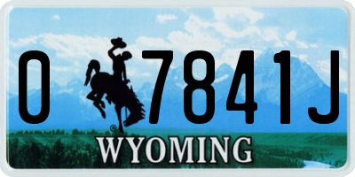 WY license plate 07841J