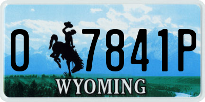 WY license plate 07841P