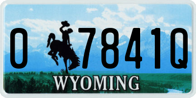 WY license plate 07841Q