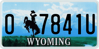 WY license plate 07841U