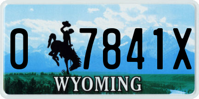 WY license plate 07841X