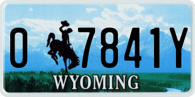 WY license plate 07841Y