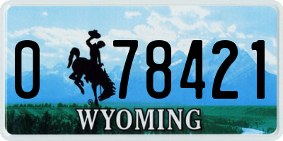 WY license plate 078421