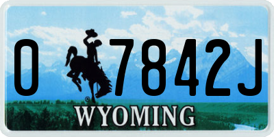 WY license plate 07842J