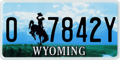 WY license plate 07842Y