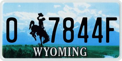 WY license plate 07844F