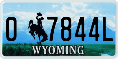 WY license plate 07844L