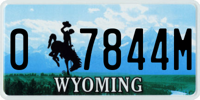 WY license plate 07844M