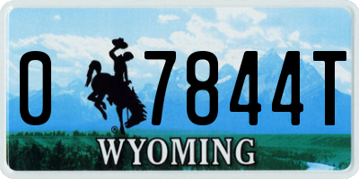 WY license plate 07844T
