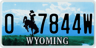 WY license plate 07844W