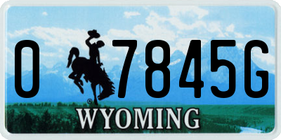 WY license plate 07845G