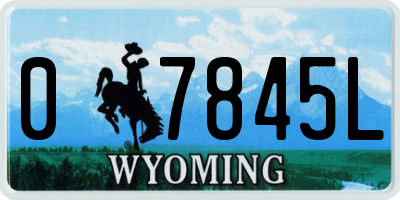 WY license plate 07845L