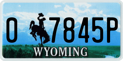 WY license plate 07845P