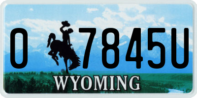 WY license plate 07845U