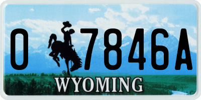 WY license plate 07846A