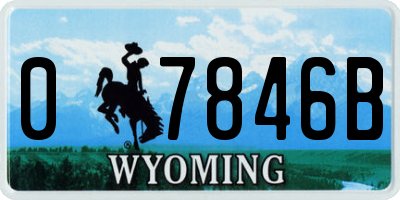 WY license plate 07846B