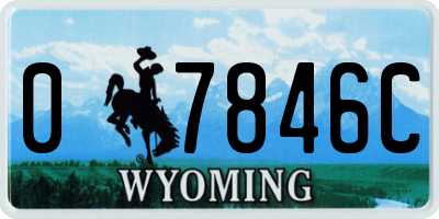 WY license plate 07846C