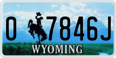 WY license plate 07846J