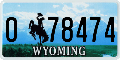WY license plate 078474