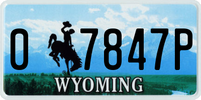 WY license plate 07847P