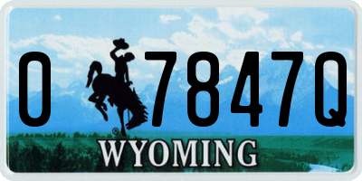 WY license plate 07847Q