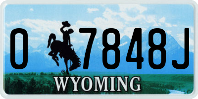 WY license plate 07848J