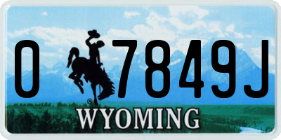 WY license plate 07849J