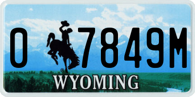 WY license plate 07849M