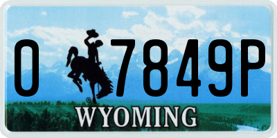 WY license plate 07849P