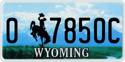 WY license plate 07850C