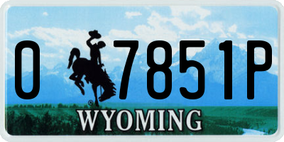 WY license plate 07851P
