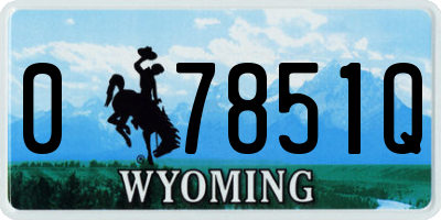 WY license plate 07851Q