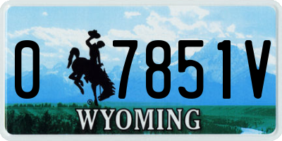 WY license plate 07851V