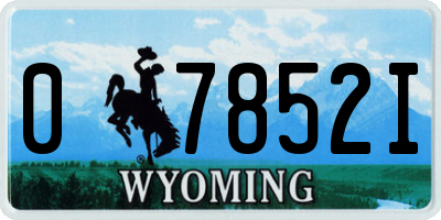WY license plate 07852I