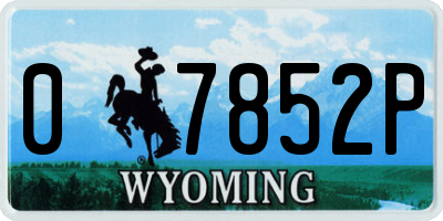WY license plate 07852P