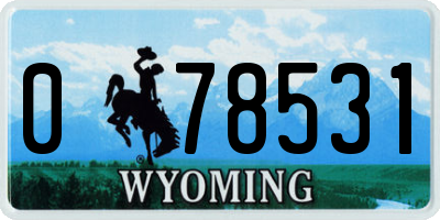 WY license plate 078531
