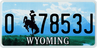 WY license plate 07853J