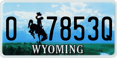 WY license plate 07853Q