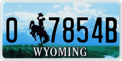 WY license plate 07854B