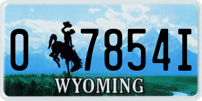 WY license plate 07854I