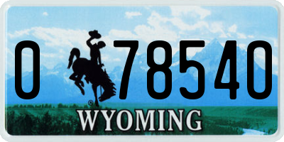 WY license plate 07854O