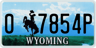WY license plate 07854P