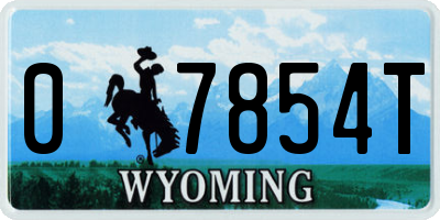 WY license plate 07854T