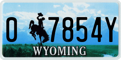 WY license plate 07854Y
