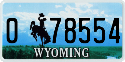 WY license plate 078554