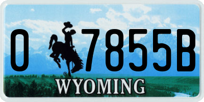 WY license plate 07855B