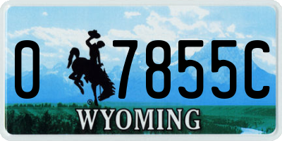 WY license plate 07855C